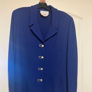 St John 3/4 length Jacket size 14. Cobalt Blue perfect condition